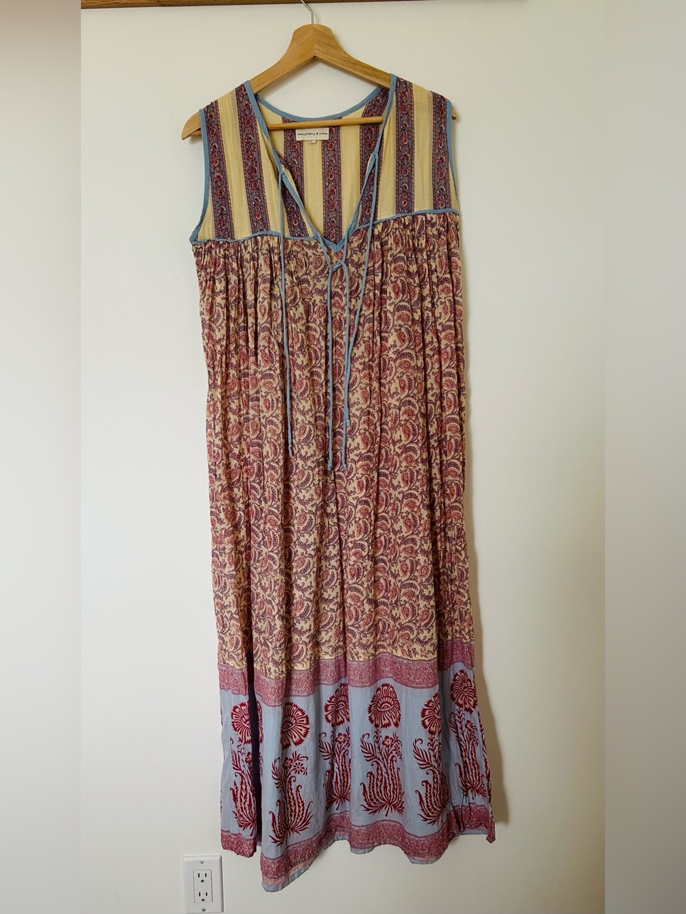 Cotton viole block print dress